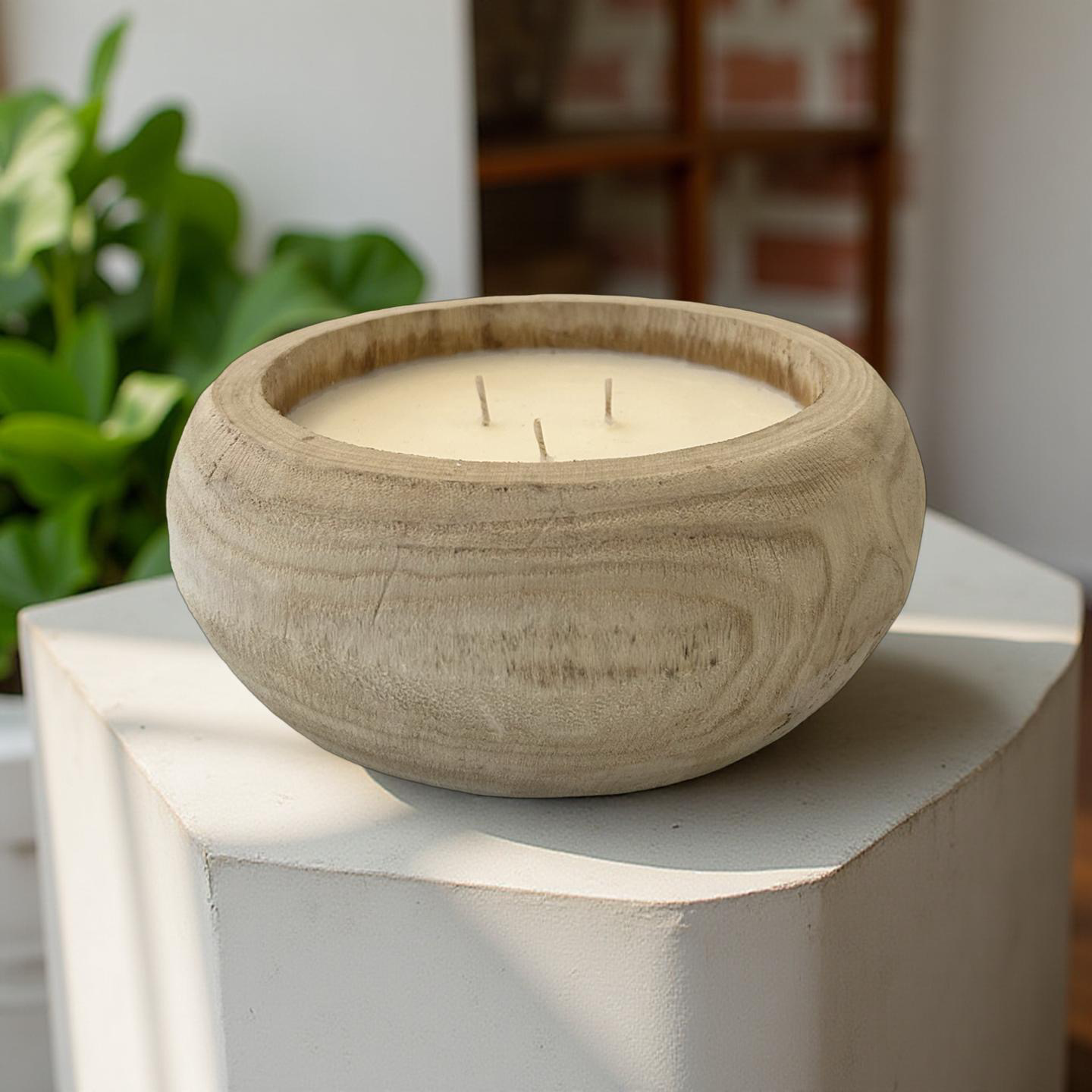 Paulownia Bowl Candle, 8.5" X 3.5"