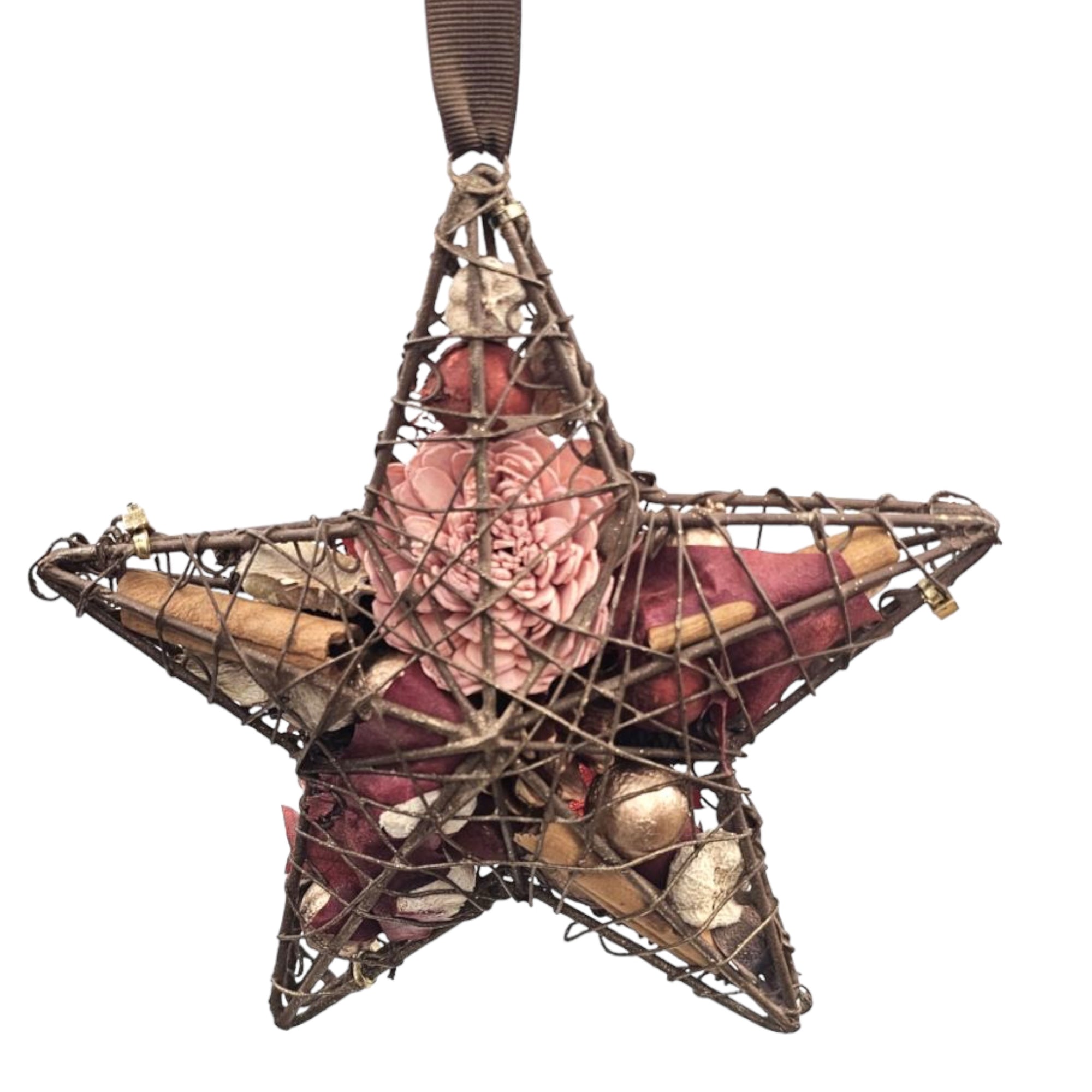 Autumn Rosewood Star Pomander, 7"