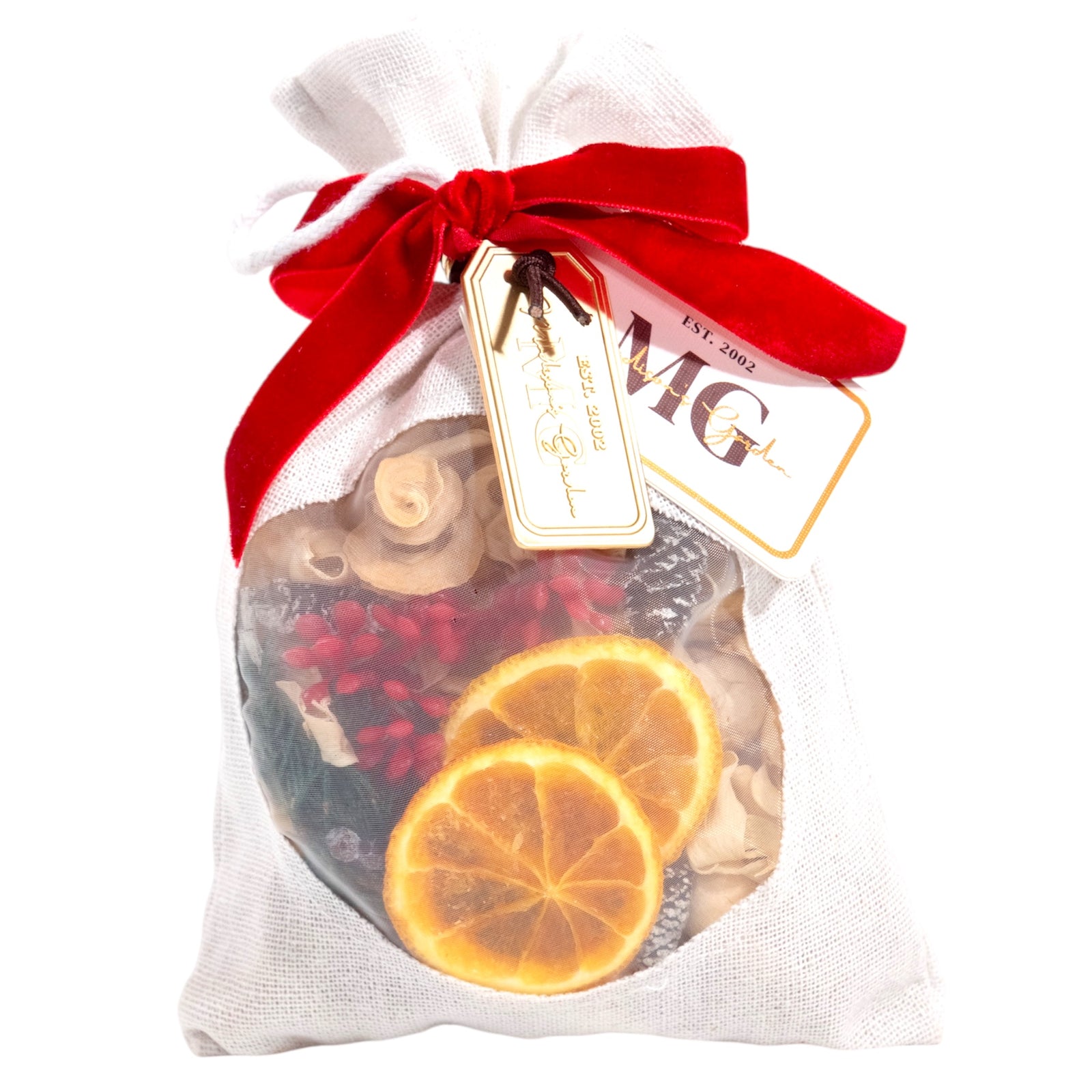 Cranberry Orange Linen Sachet, 5" x 8", 3.5oz