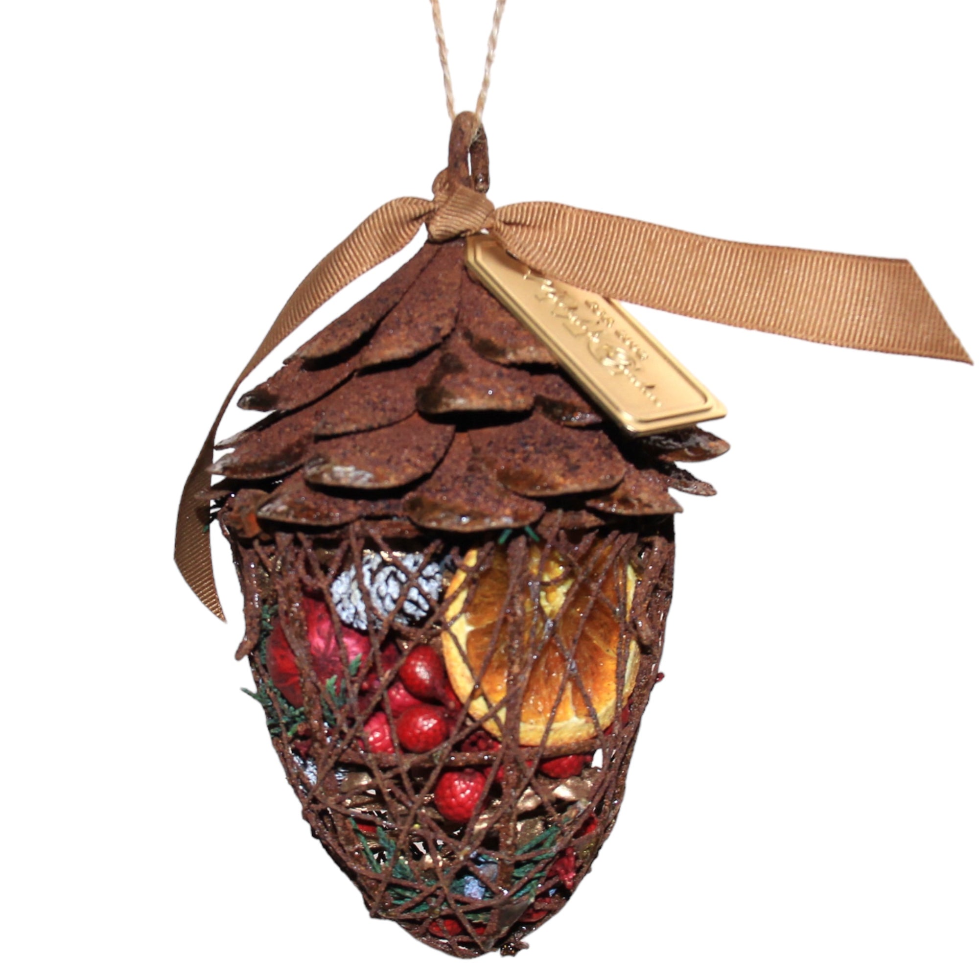 Cranberry Orange Pine Cone Pomander