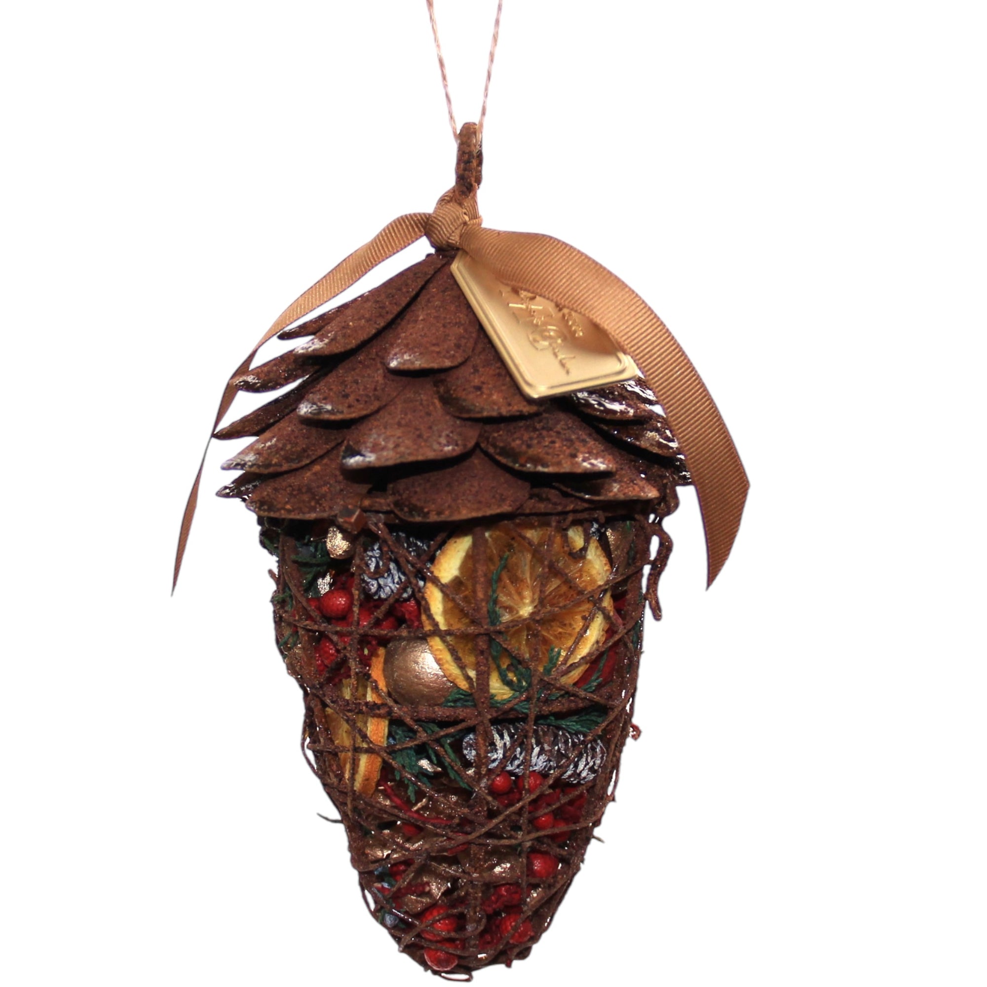 Cranberry Orange Pine Cone Pomander