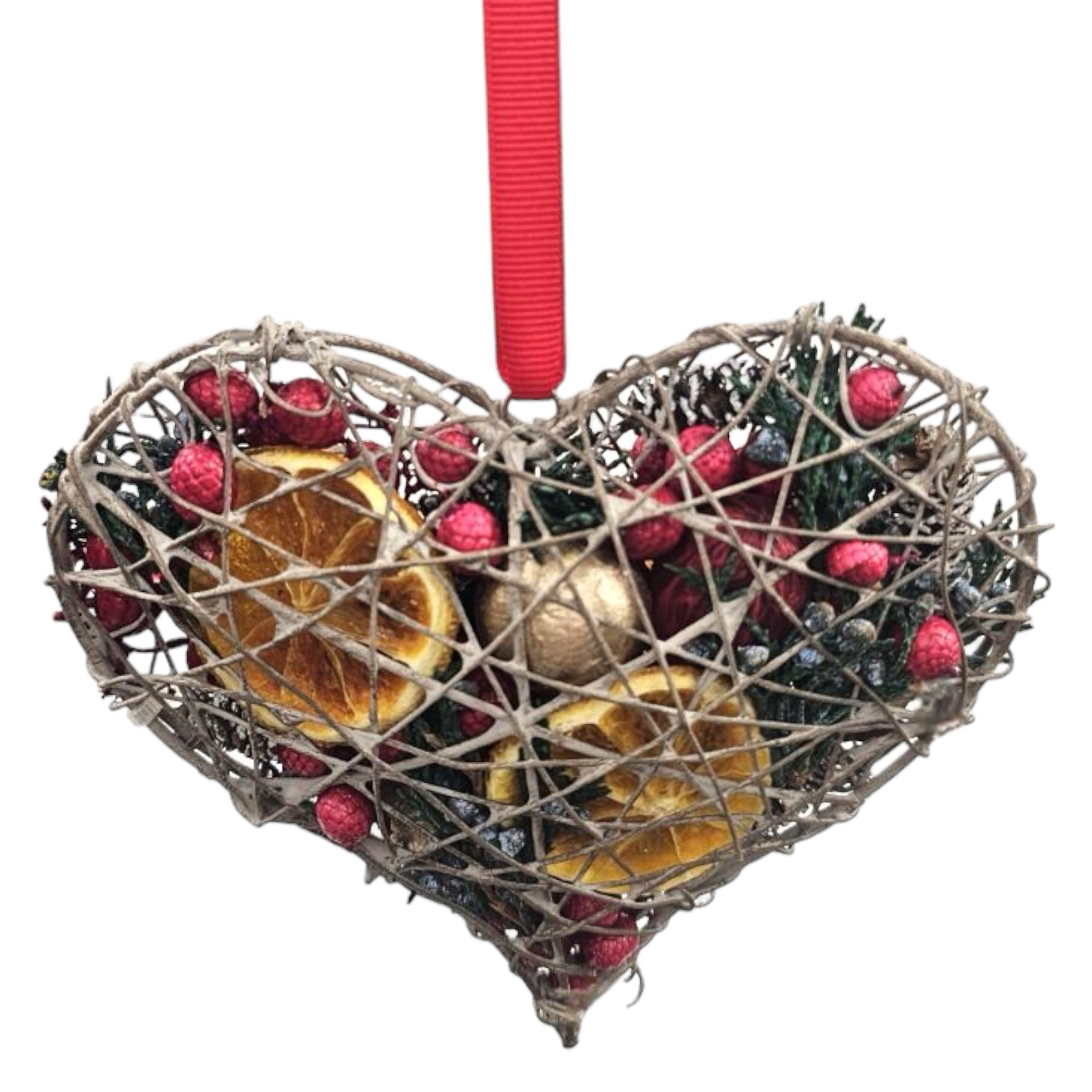 Cranberry Orange Heart Pomander, 5"