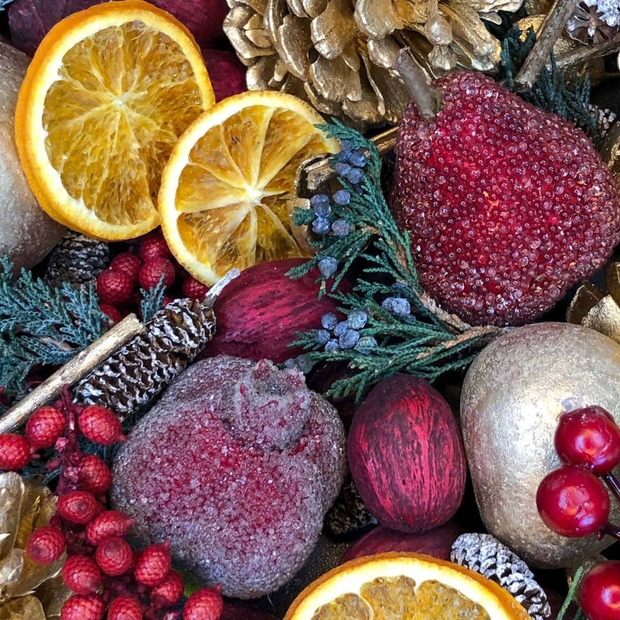 Cranberry Orange Botanical Vase w/Lid, 7.5oz