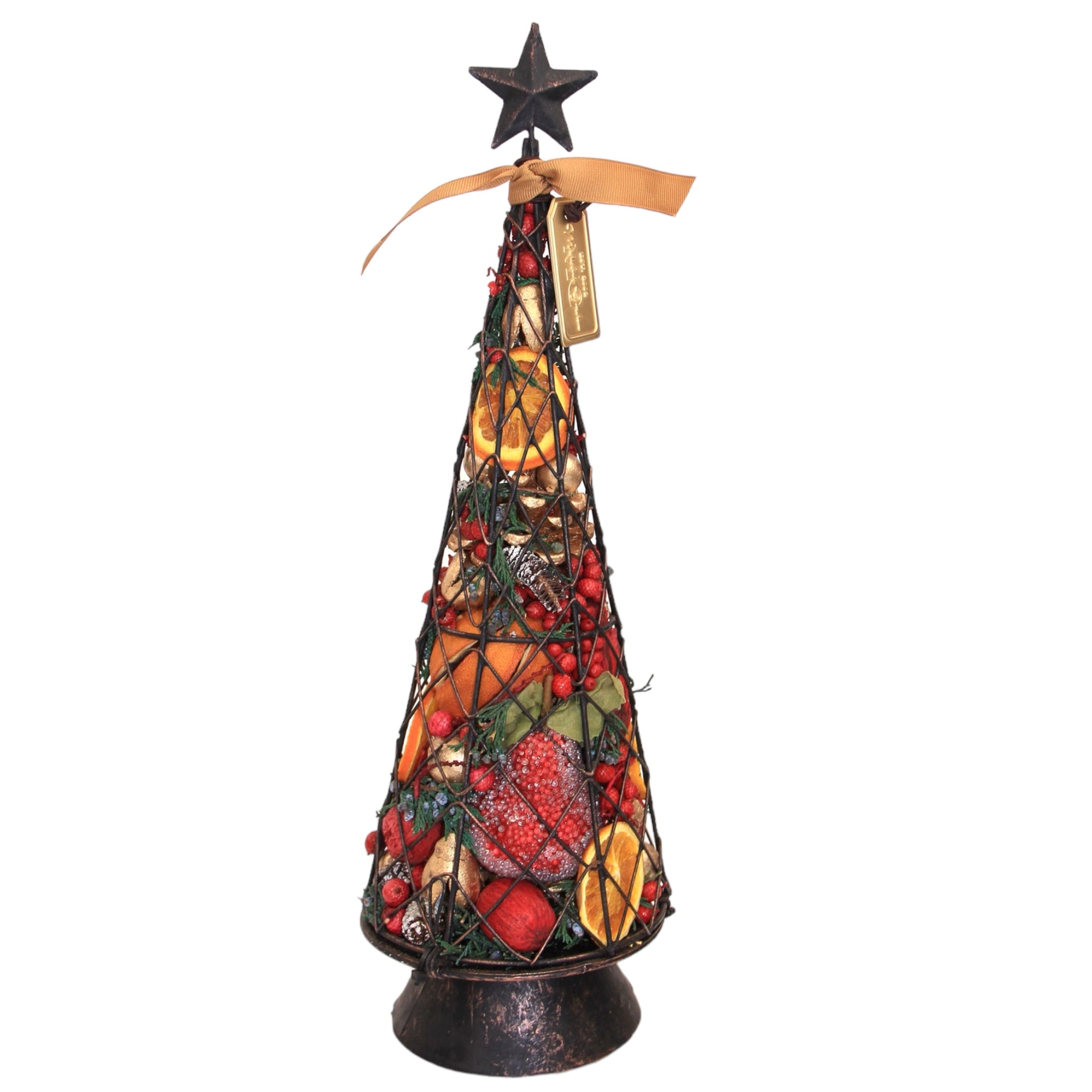 Cranberry Orange Tree w/ Star Top, 15"