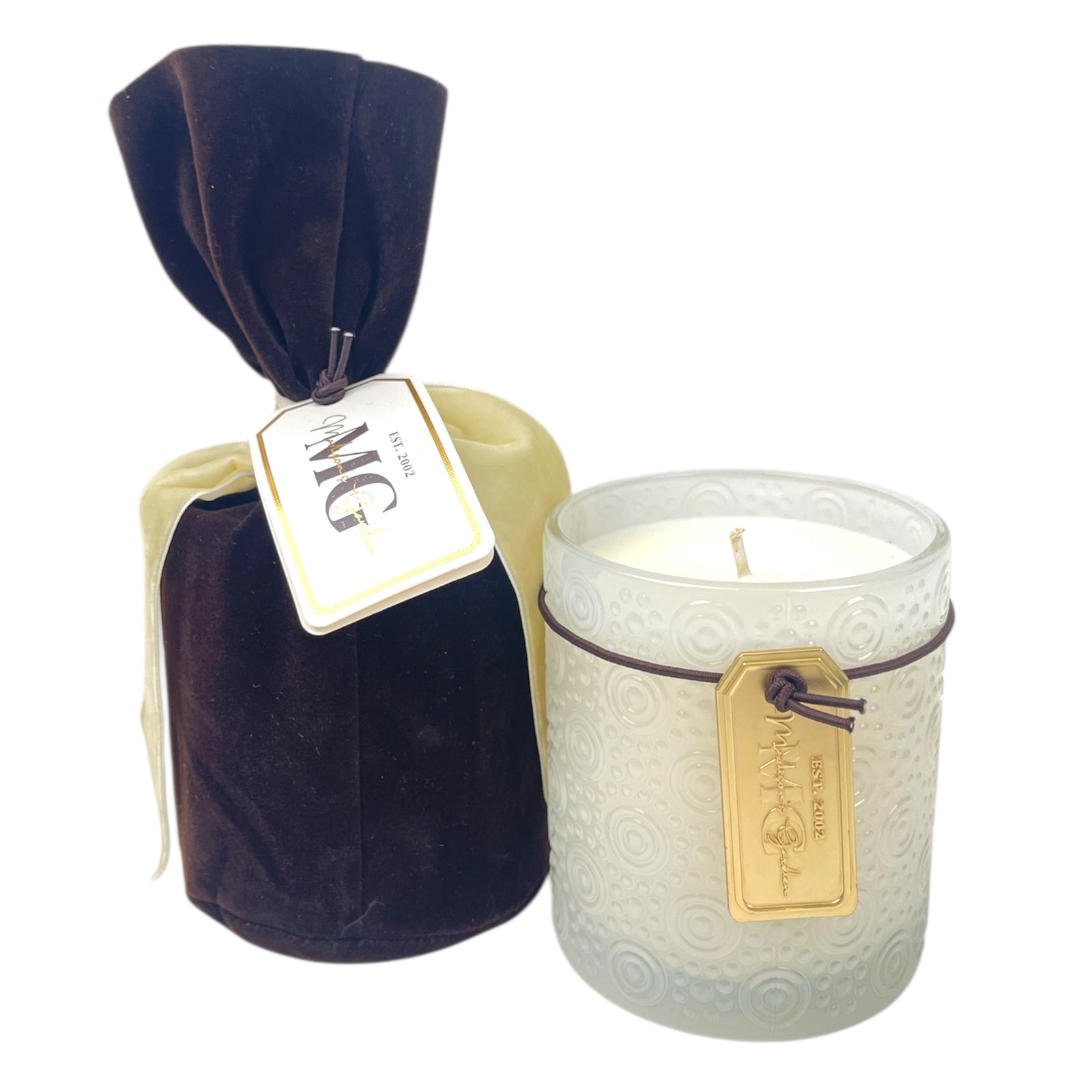 Holiday Swirl Candle in Velvet Bag, TESTER