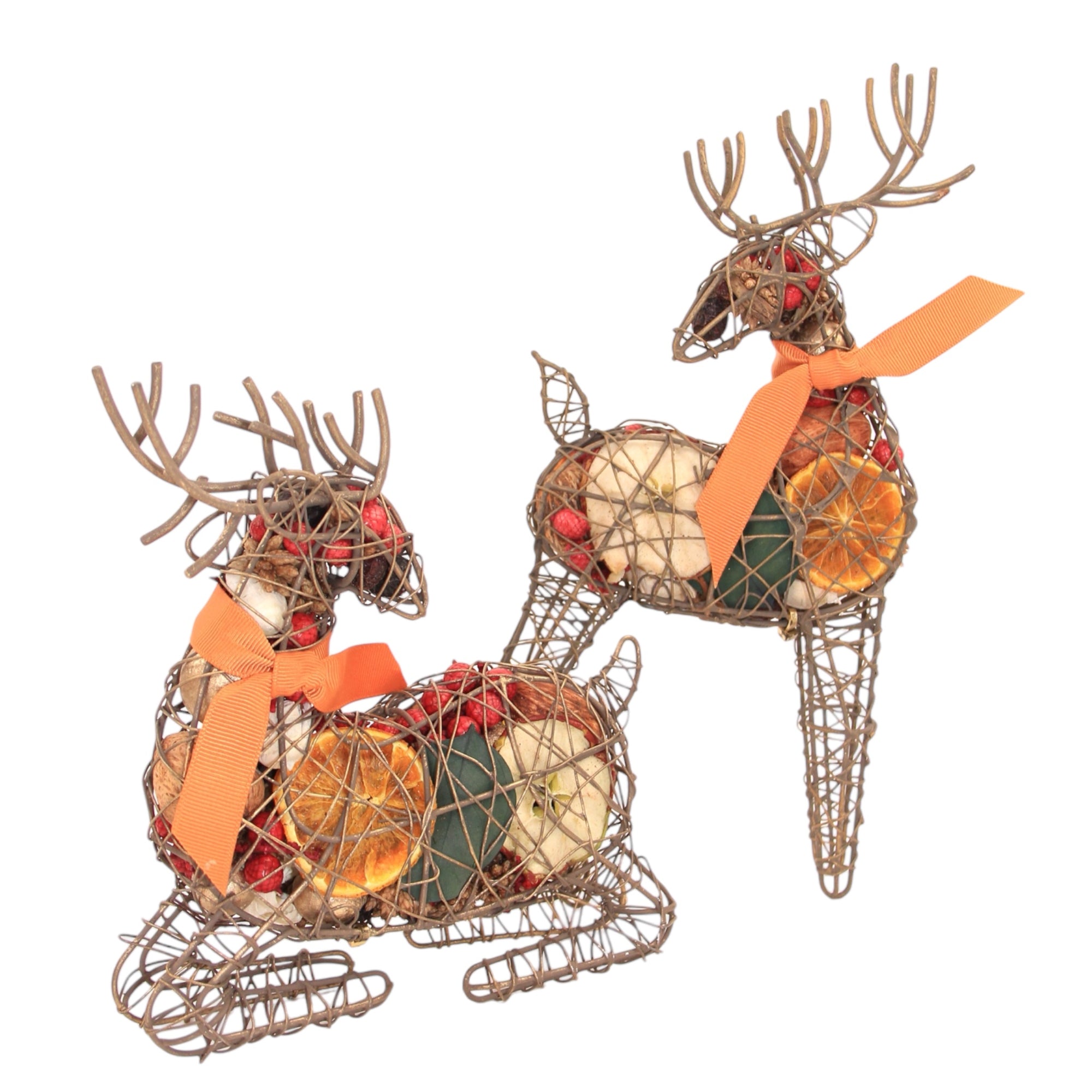 Gingerbread Deer Asst 3 ea Stand & Sit., 8"-10"