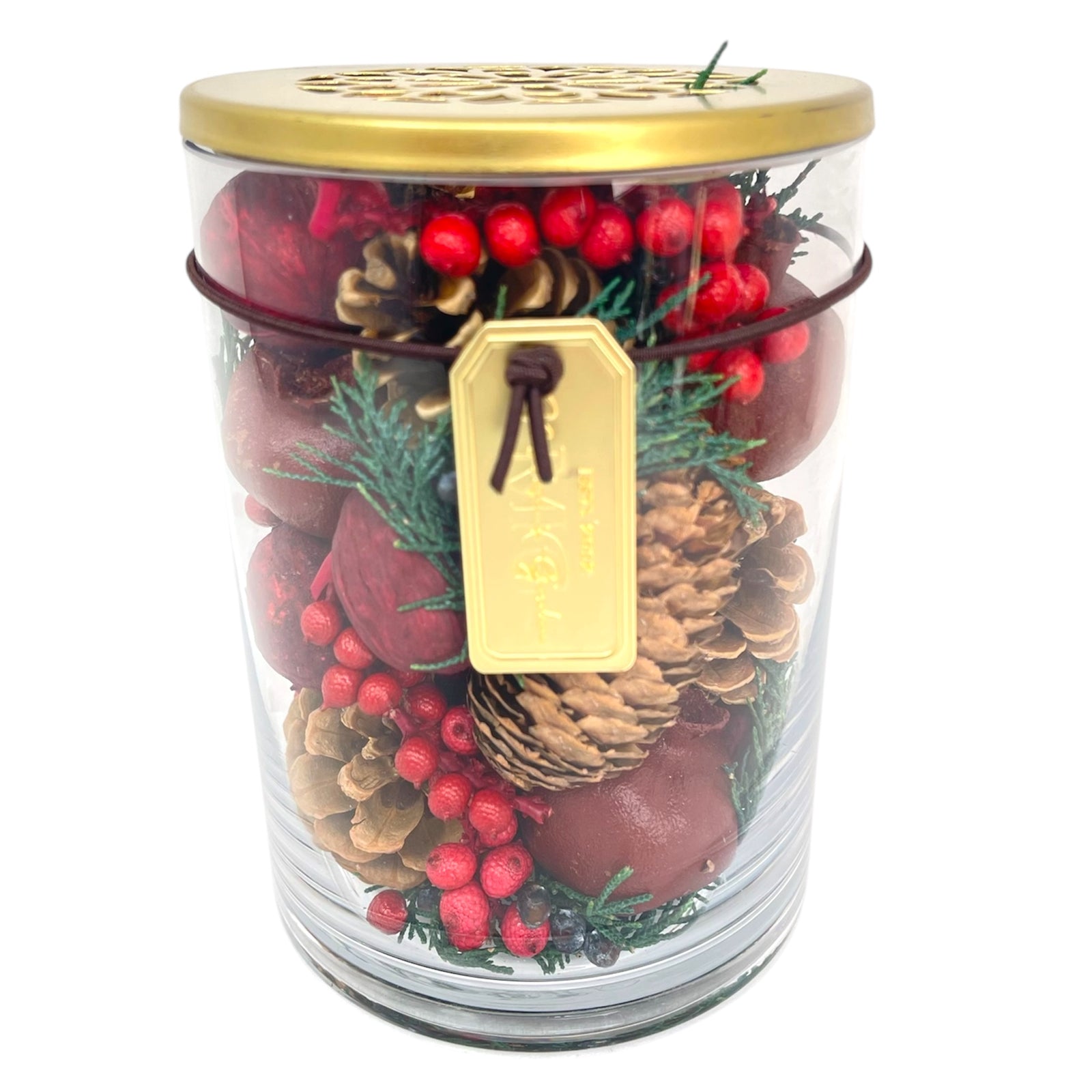 Holiday Greetings Botanical Vase w/Lid, 7.5oz