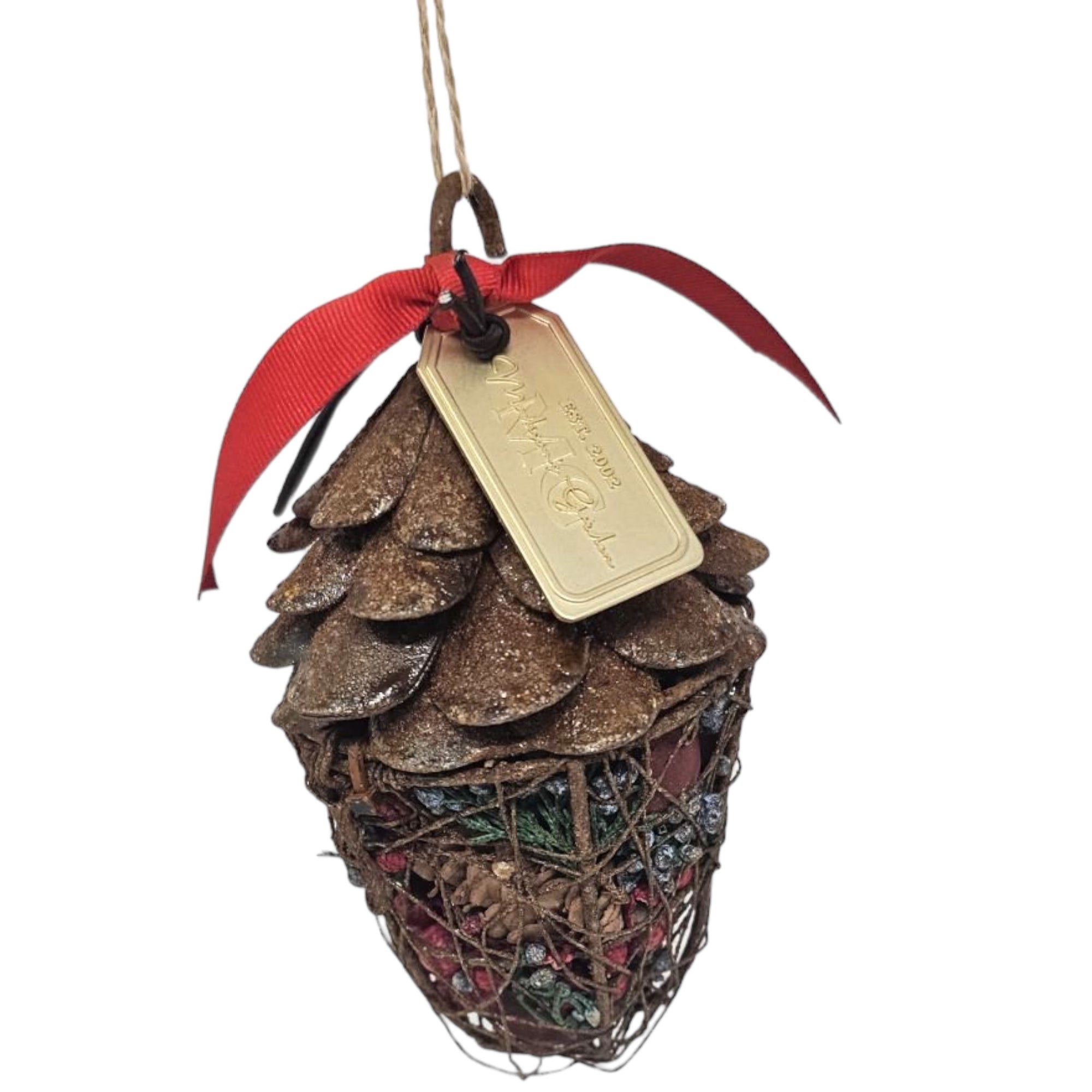 Holiday Greetings Pine Cone Pomander