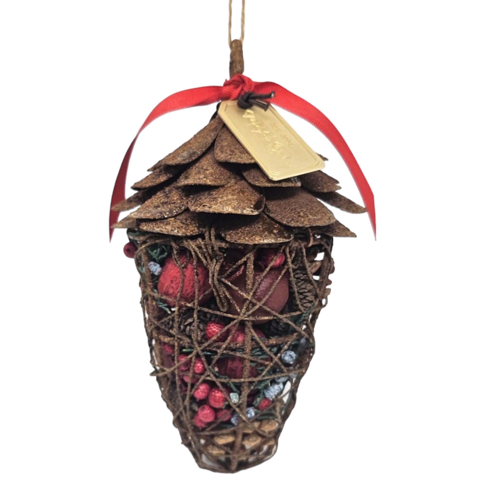 Holiday Greetings Pine Cone Pomander