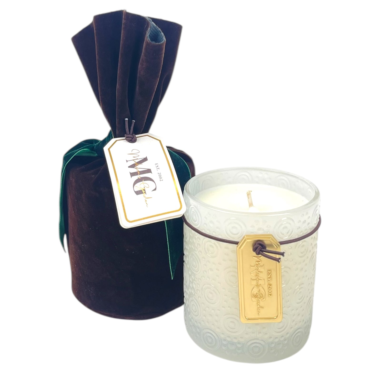 Holiday Swirl Candle in Velvet Bag, TESTER