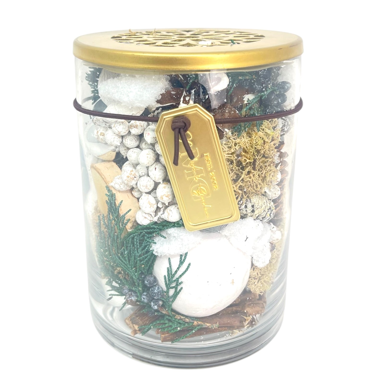 Log Cabin Botanical Vase w/Lid, 7.5oz