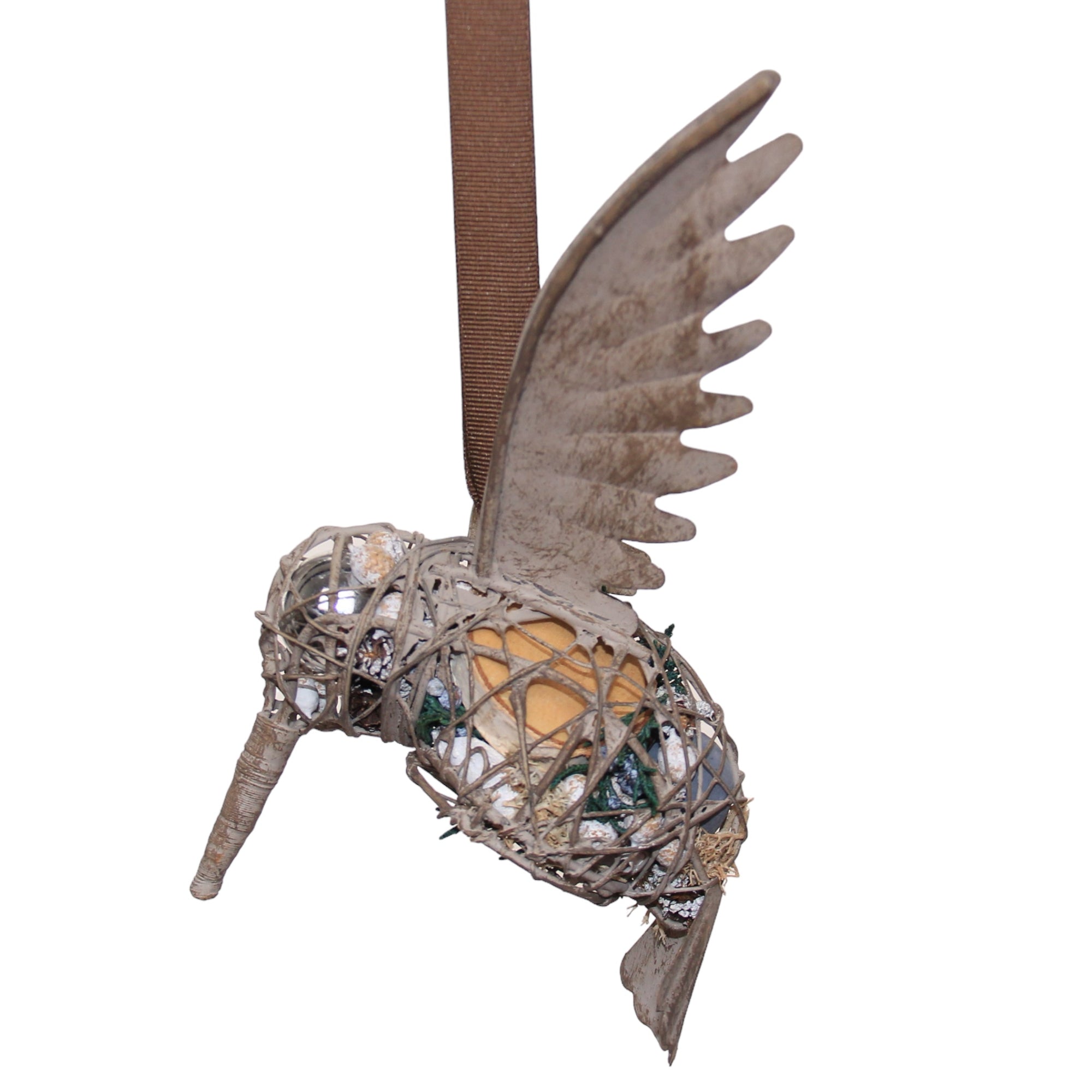 Log Cabin Humming Bird Pomander, 7.5"