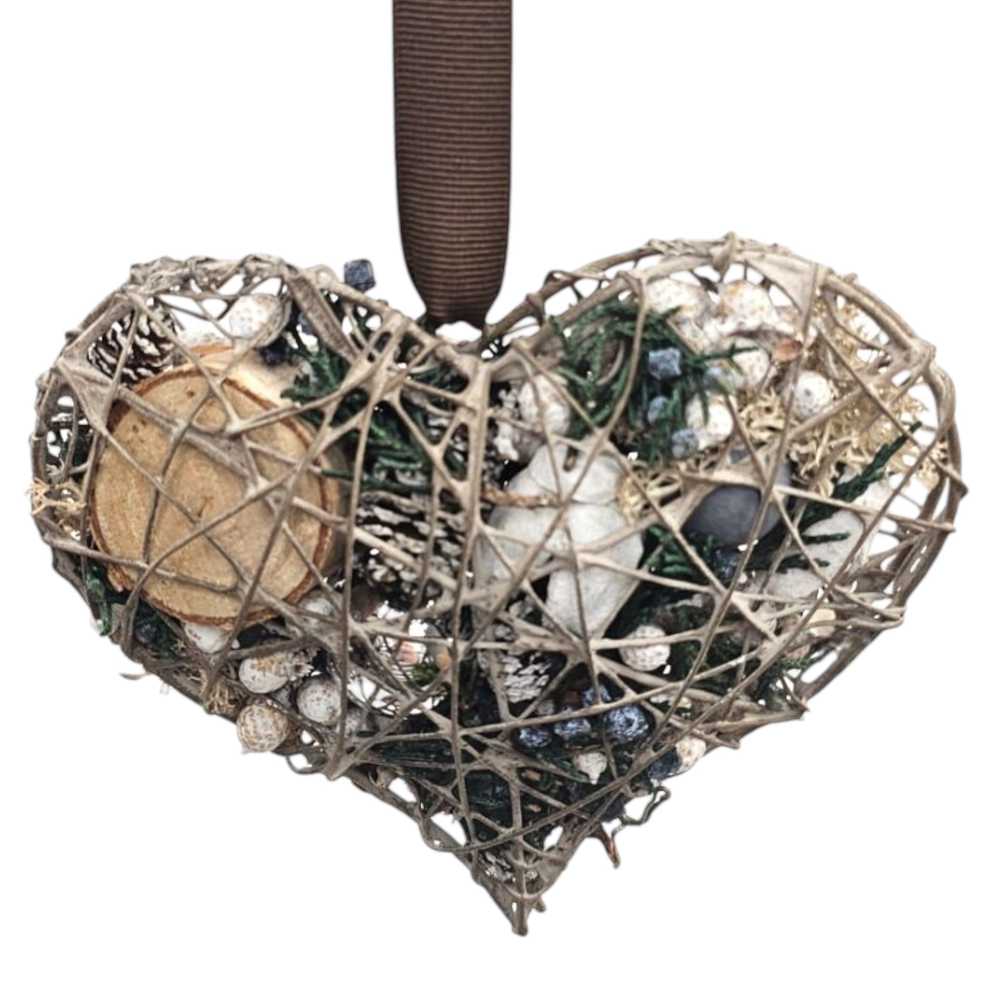 Log Cabin Heart Pomander, 5"