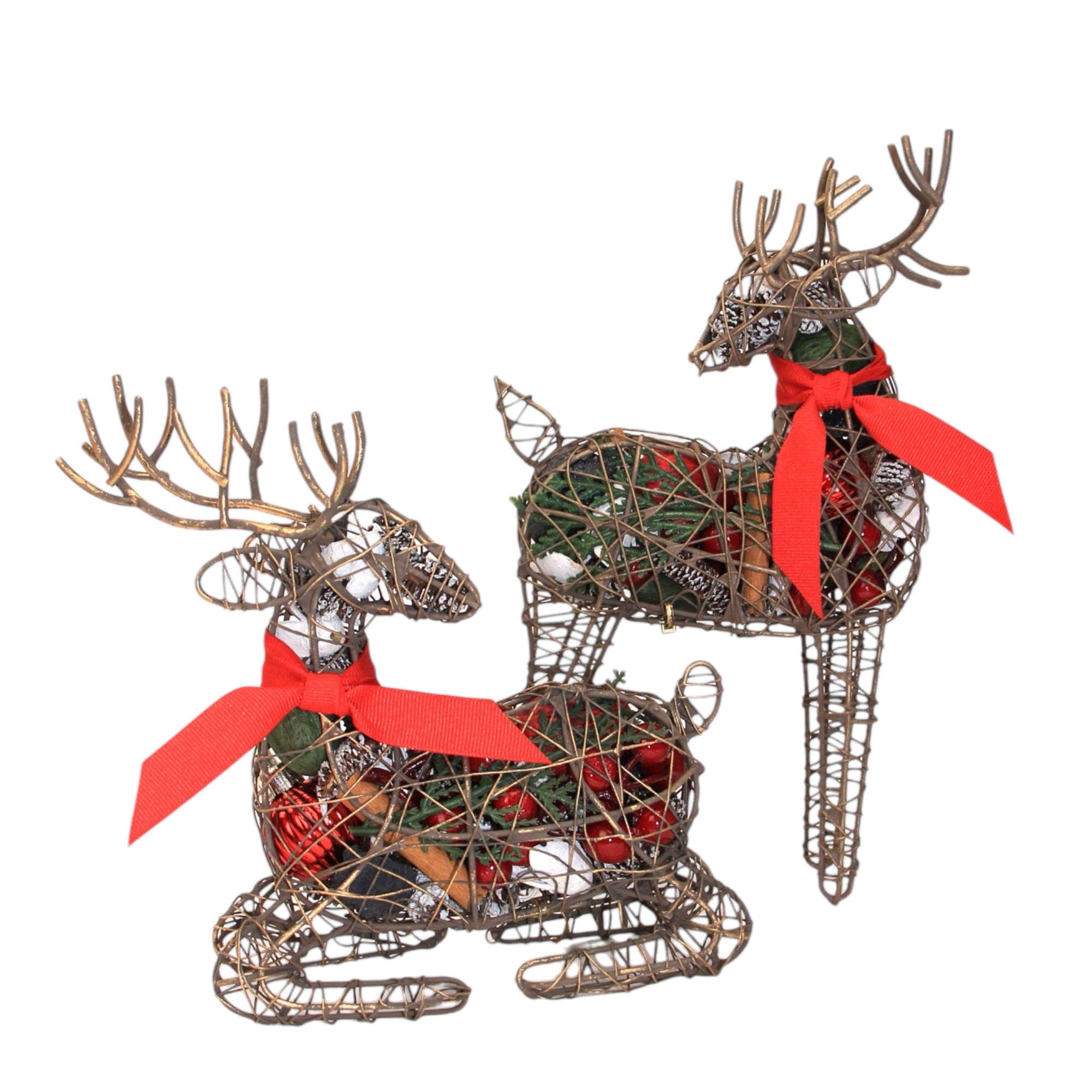 Naughty & Nice Deer Asst 3 ea Stand & Sit., 8"-10"