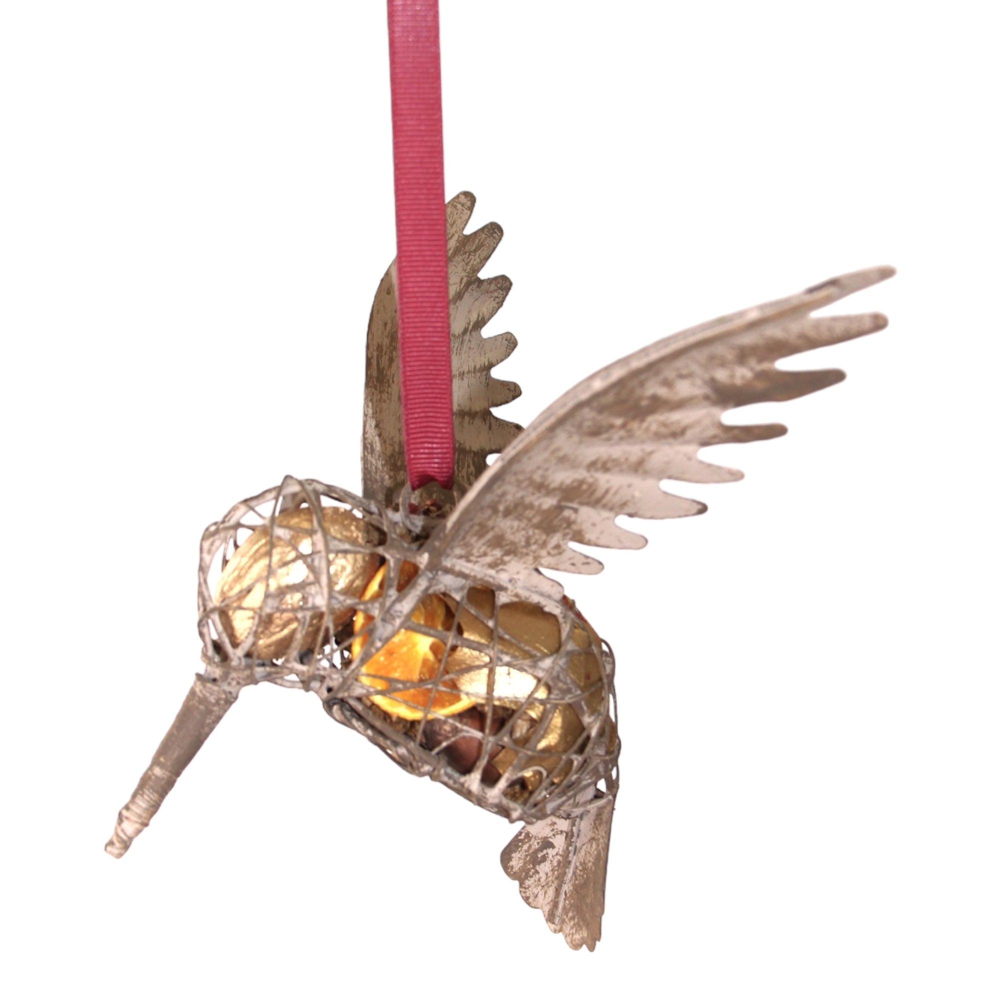 Pomegranate Chutney Humming Bird Pomander, 7.5"