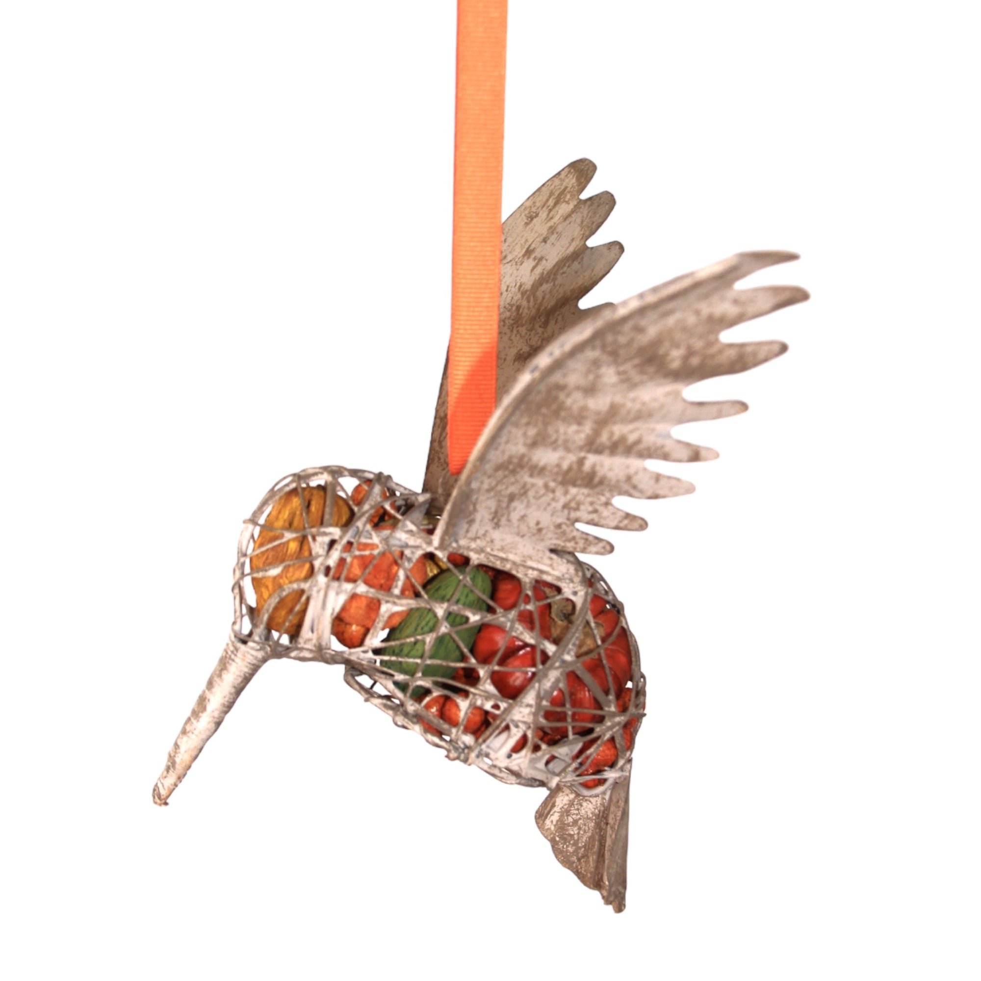 Pumpkin Humming Bird Pomander, 7.5"