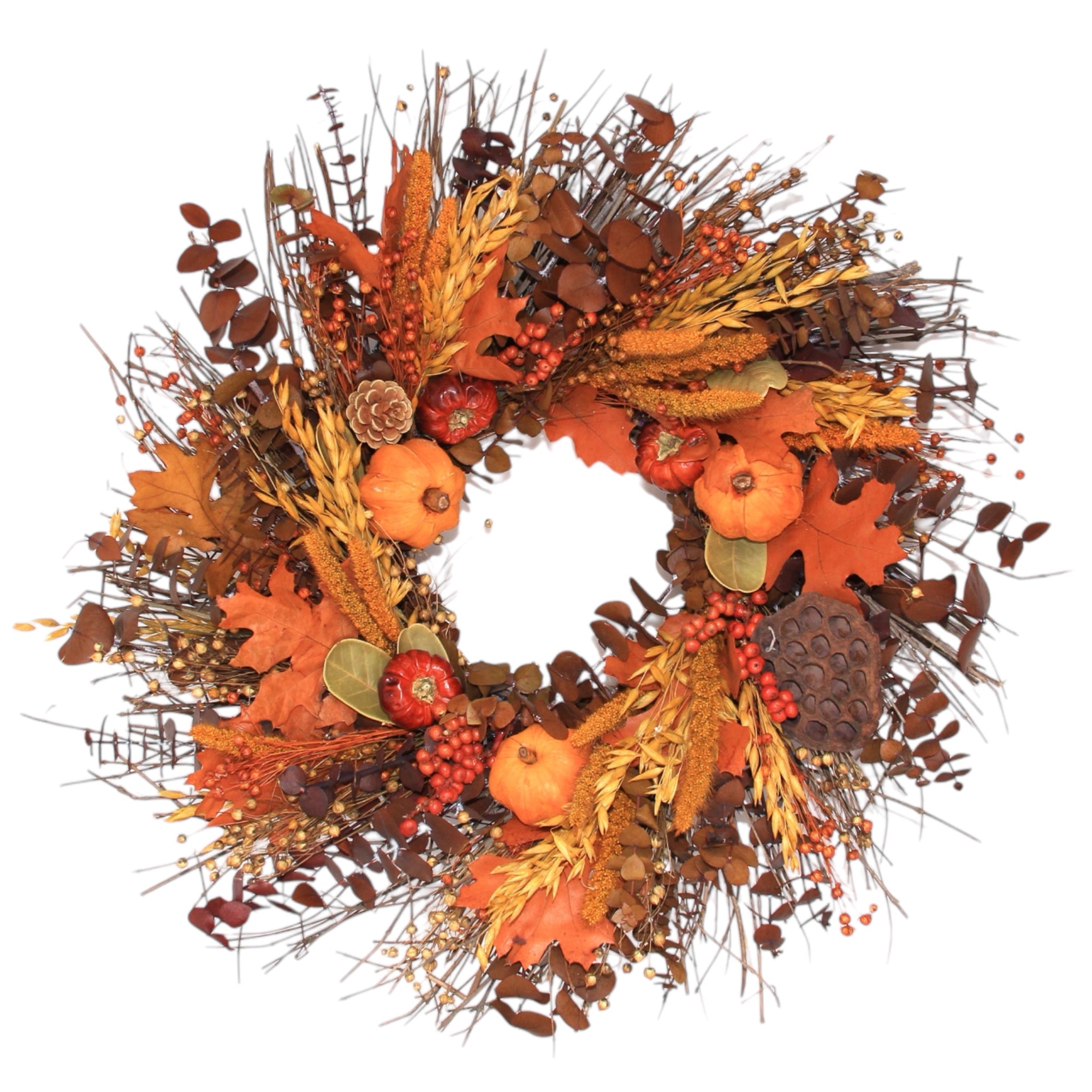 Pumpkin 24" Wreath, No Fragrance