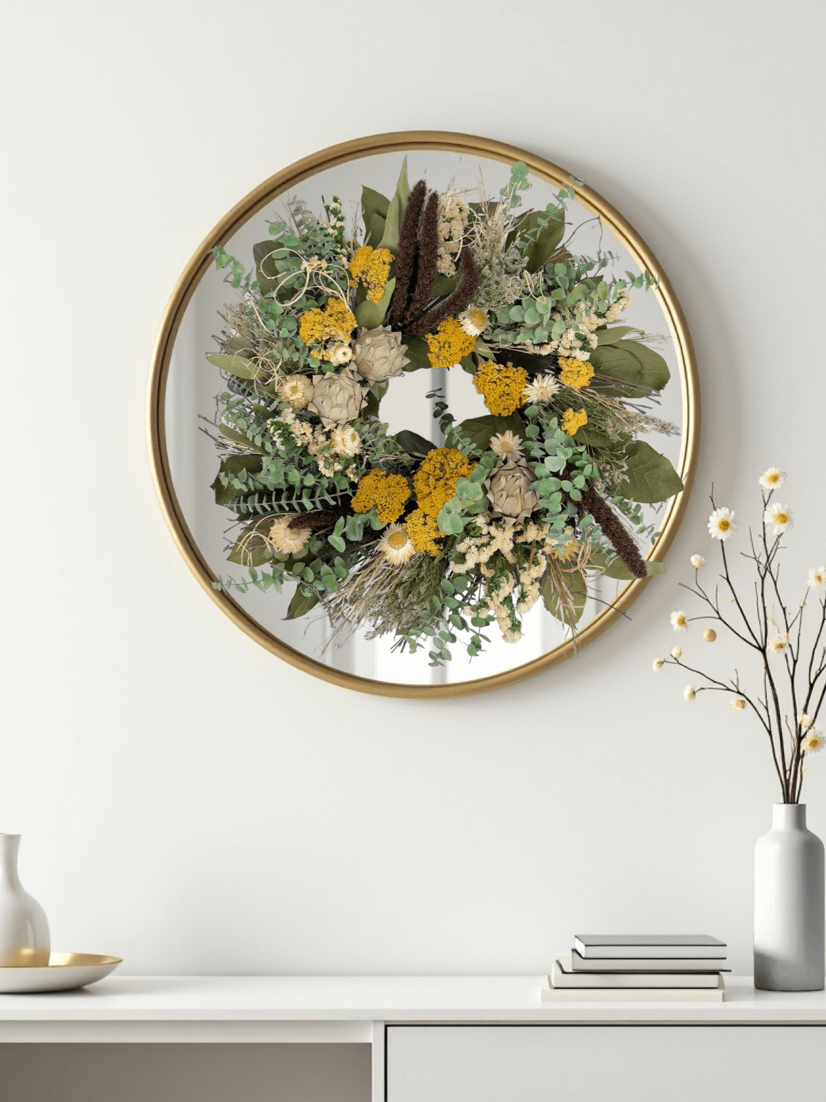 Thistle & Yarrow 24" Wreath, No Fragrance