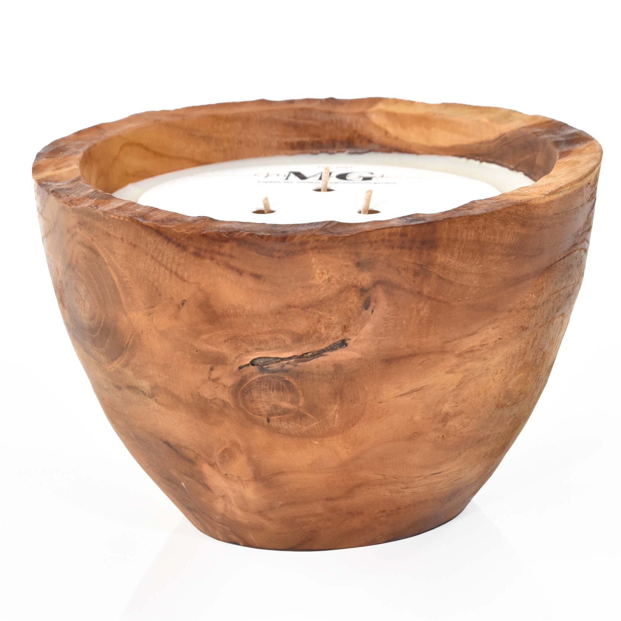 Teak Wood Candle, 4.5" x 7.75", 24oz